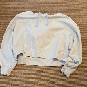 Light Blue Women's Cropped Hoodie